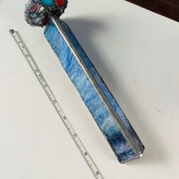 Handcrafted Kaleidoscope with vintage hand blown and studio stained glass . - Picture 6 of 6